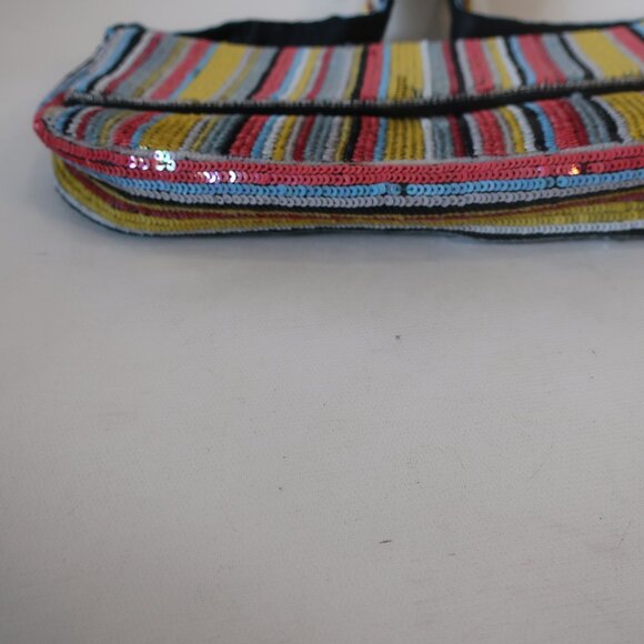 Womens Santi Multicolor Sequined Clutch Shoulder Handbag - Picture 7 of 11